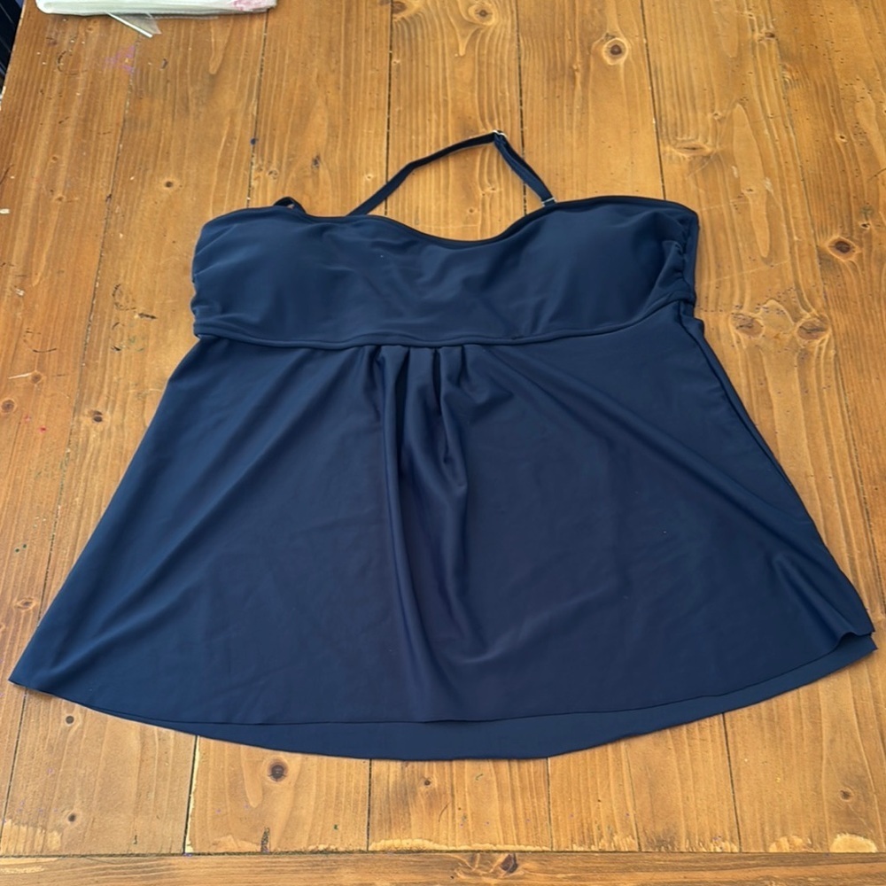 Navy Blue Halter bathing suit top women’s xl‎